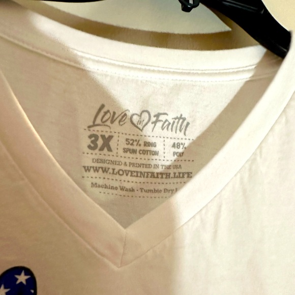 NWOT Graphic Tee - It’s the "BLESSED" for me ❤️🤍💙 - Picture 3 of 3